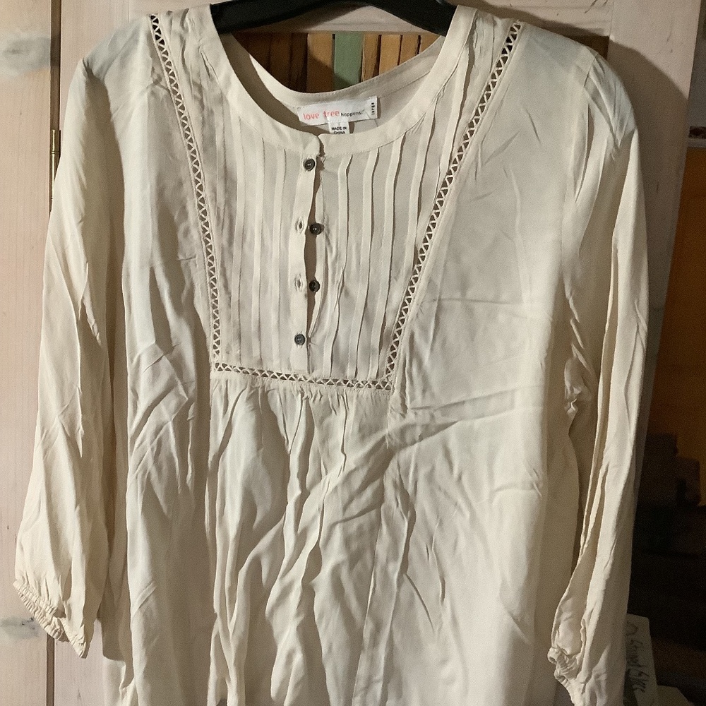 Cream button down blouse
